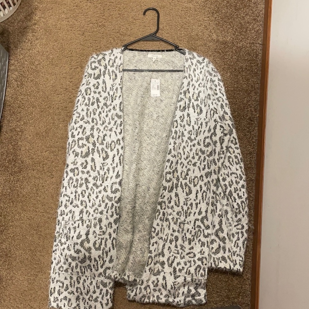 White leopard cardigan